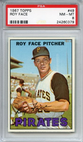 1967 Topps 49 Roy Face PSA NM-MT 8