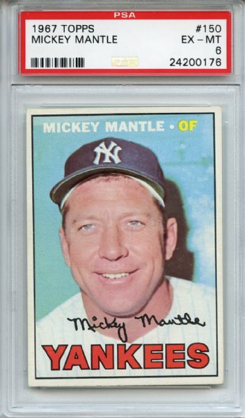 1967 Topps 150 Mickey Mantle PSA EX-MT 6