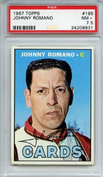 1967 Topps 196 Johnny Romano PSA NM+ 7.5