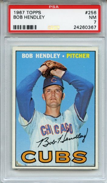 1967 Topps 256 Bob Hendley PSA NM 7