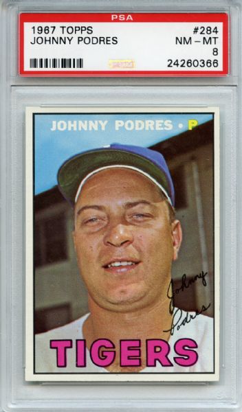 1967 Topps 284 Johnny Podres PSA NM-MT 8