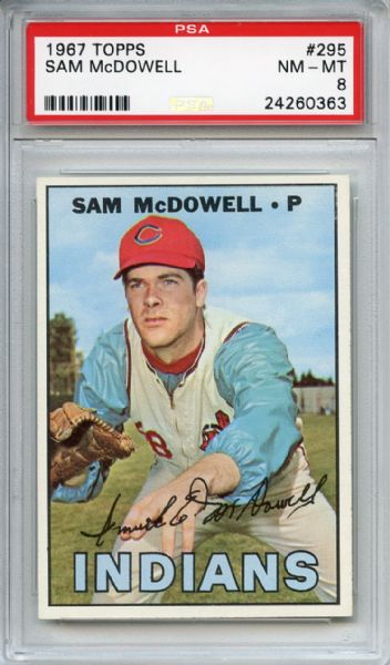 1967 Topps 295 Sam McDowell PSA NM-MT 8