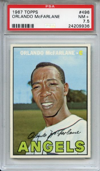 1967 Topps 496 Orlando McFarlane PSA NM+ 7.5