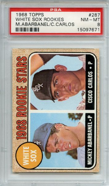 1968 Topps 287 Chicago White Sox Rookies PSA NM-MT 8