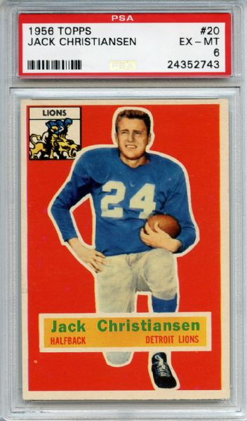 1956 Topps 20 Jack Christiansen PSA EX-MT 6