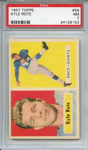 1957 Topps 59 Kyle Rote PSA NM 7