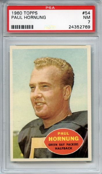 1960 Topps 54 Paul Hornung PSA NM 7