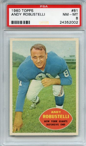 1960 Topps 81 Andy Robustelli PSA NM-MT 8