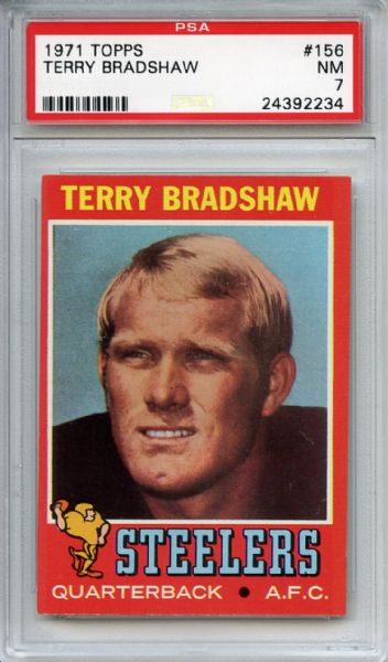1971 Topps 156 Terry Bradshaw RC PSA NM 7