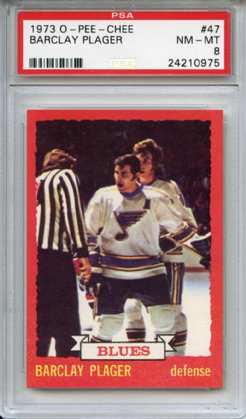 1973 O-Pee-Chee 47 Barclay Plager PSA NM-MT 8