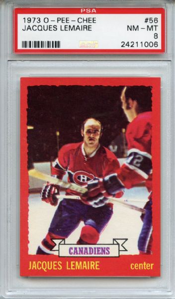 1973 O-Pee-Chee 56 Jacques Lemaire PSA NM-MT 8