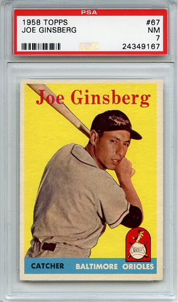 1958 Topps 67 Joe Ginsberg PSA NM 7