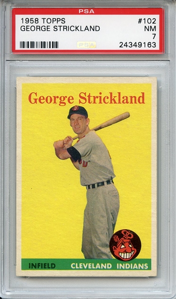 1958 Topps 102 George Strickland PSA NM 7