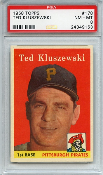 1958 Topps 178 Ted Kluszewski PSA NM-MT 8