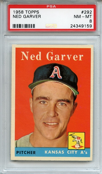 1958 Topps 292 Ned Garver PSA NM-MT 8
