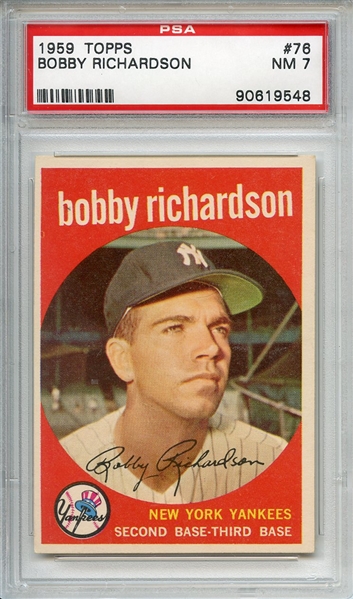 1959 Topps 76 Bobby Richardson PSA NM 7
