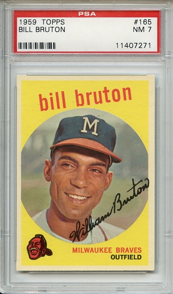 1959 Topps 165 Bill Bruton PSA NM 7