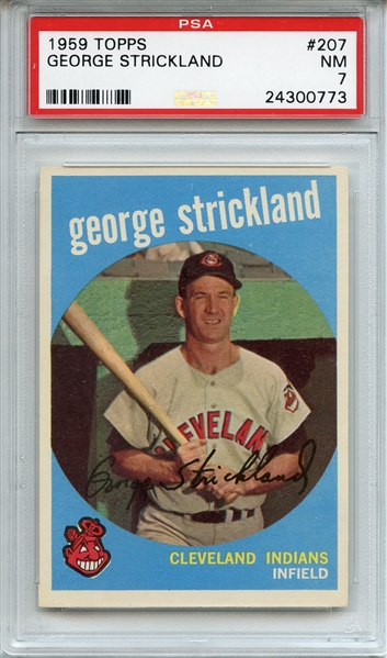 1959 Topps 207 George Strickland White Back PSA NM 7