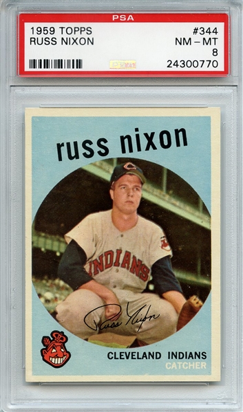 1959 Topps 344 Russ Nixon PSA NM-MT 8