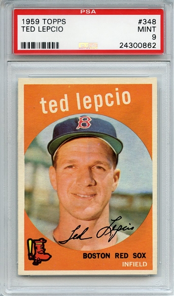 1959 Topps 348 Ted Lepcio PSA MINT 9