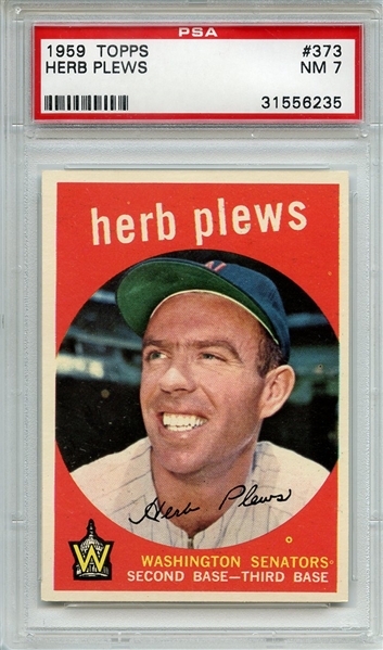 1959 Topps 373 Herb Plews PSA NM 7
