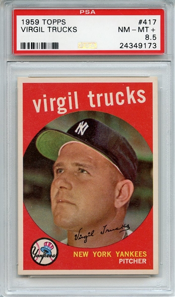 1959 Topps 417 Virgil Trucks PSA NM-MT+ 8.5