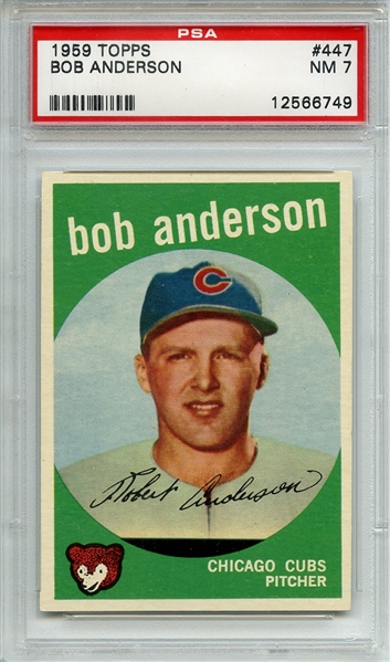 1959 Topps 447 Bob Anderson PSA NM 7