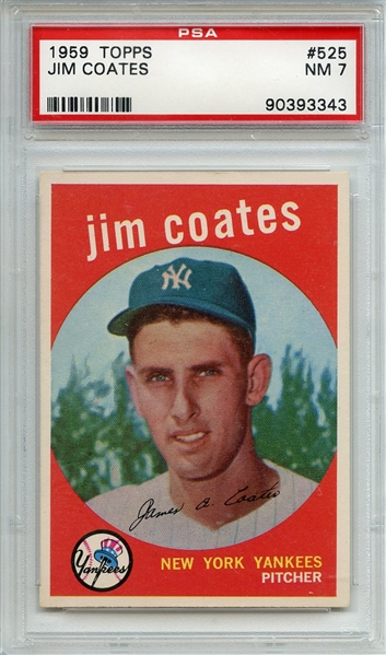 1959 Topps 525 Jim Coates PSA NM 7