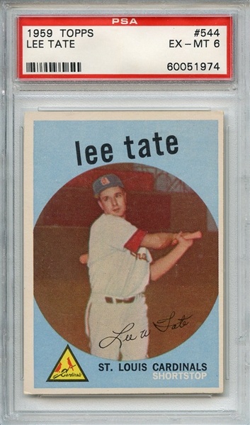 1959 Topps 544 Lee Tate PSA EX-MT 6