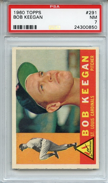 1960 Topps 291 Bob Keegan PSA NM 7