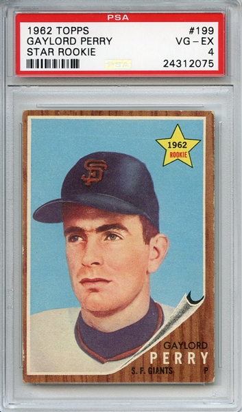 1962 Topps 199 Gaylord Perry RC PSA VG-EX 4