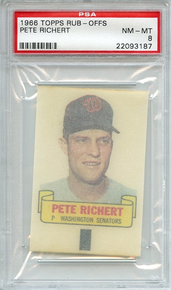1966 Topps Rub-Offs Pete Richert PSA NM-MT 8