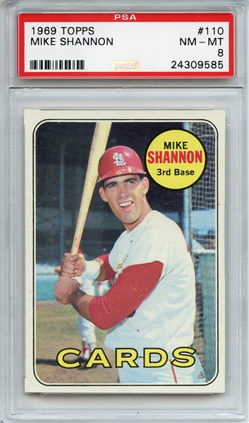 1969 Topps 110 Mike Shannon PSA NM-MT 8