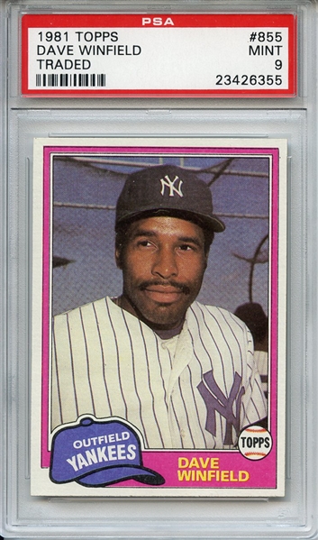 1981 Topps 855 Dave Winfield Traded PSA MINT 9