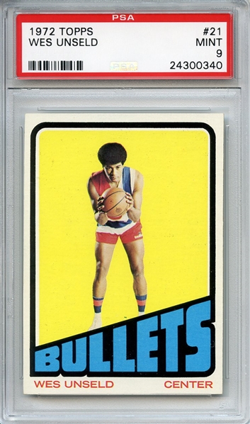 1972 Topps 21 Wes Unseld PSA MINT 9