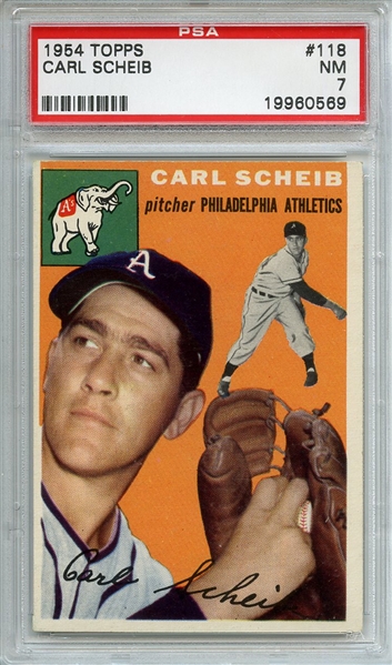 1954 Topps 118 Carl Scheib PSA NM 7