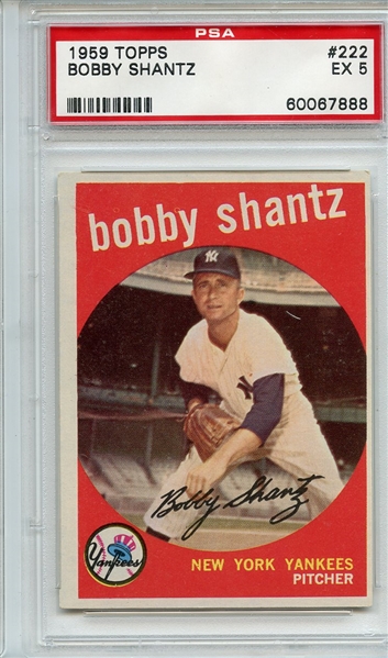 1959 Topps 222 Bobby Shantz White Back PSA EX 5