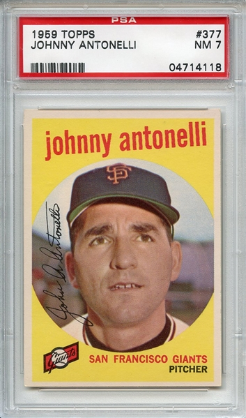 1959 Topps 377 Johnny Antonelli PSA NM 7