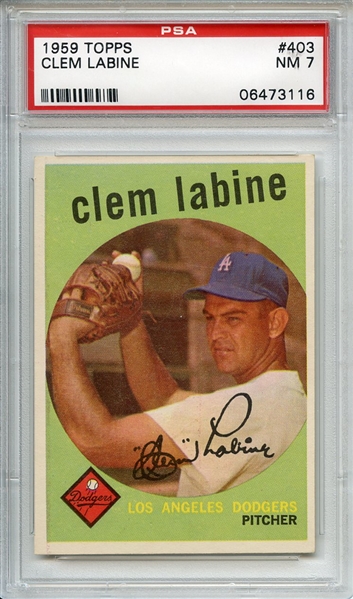 1959 Topps 403 Clem Labine PSA NM 7