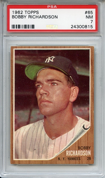 1962 Topps 65 Bobby Richardson PSA NM 7