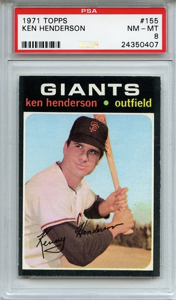 1971 Topps 155 Ken Henderson PSA NM-MT 8