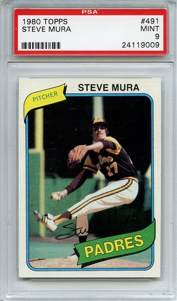 1980 Topps 491 Steve Mura PSA MINT 9
