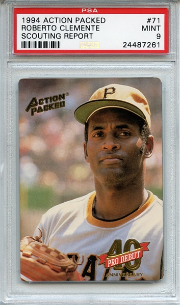 1994 Action Packed 71 Roberto CLemente PSA MINT 9