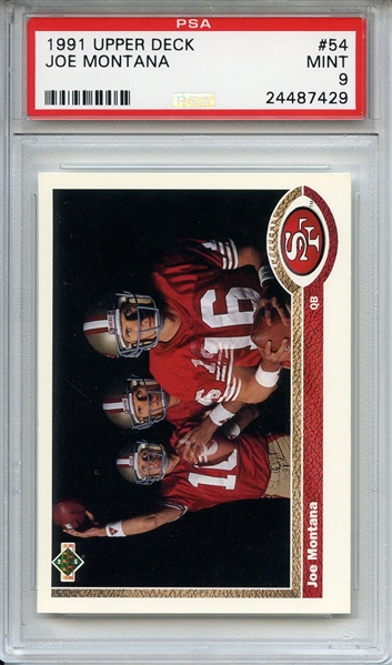 1991 Upper Deck 54 Joe Montana PSA MINT 9