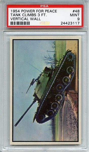 1954 Bowman Power for Peace 48 Tank Climbes 3 Ft Vertical Wall PSA MINT 9