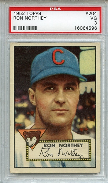 1952 Topps 204 Ron Northey PSA VG 3