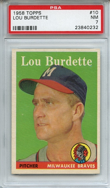 1958 Topps 10 Lou Burdette PSA NM 7