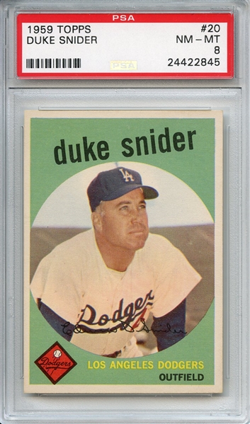 1959 Topps 20 Duke Snider PSA NM-MT 8