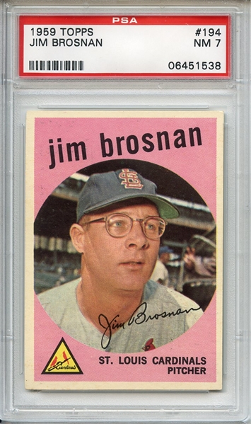 1959 Topps 194 Jim Brosnan PSA NM 7