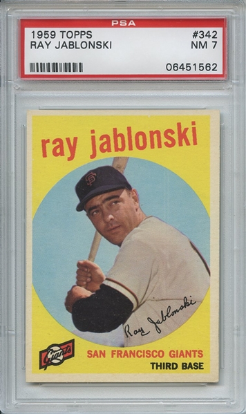 1959 Topps 342 Ray Jablonski PSA NM 7
